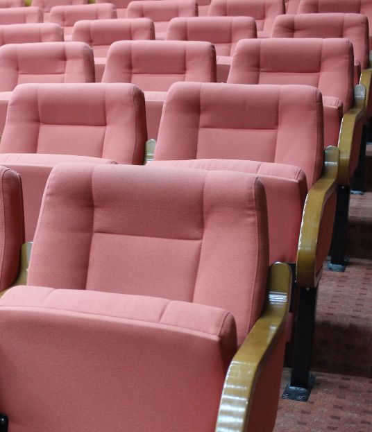pink theater chairs